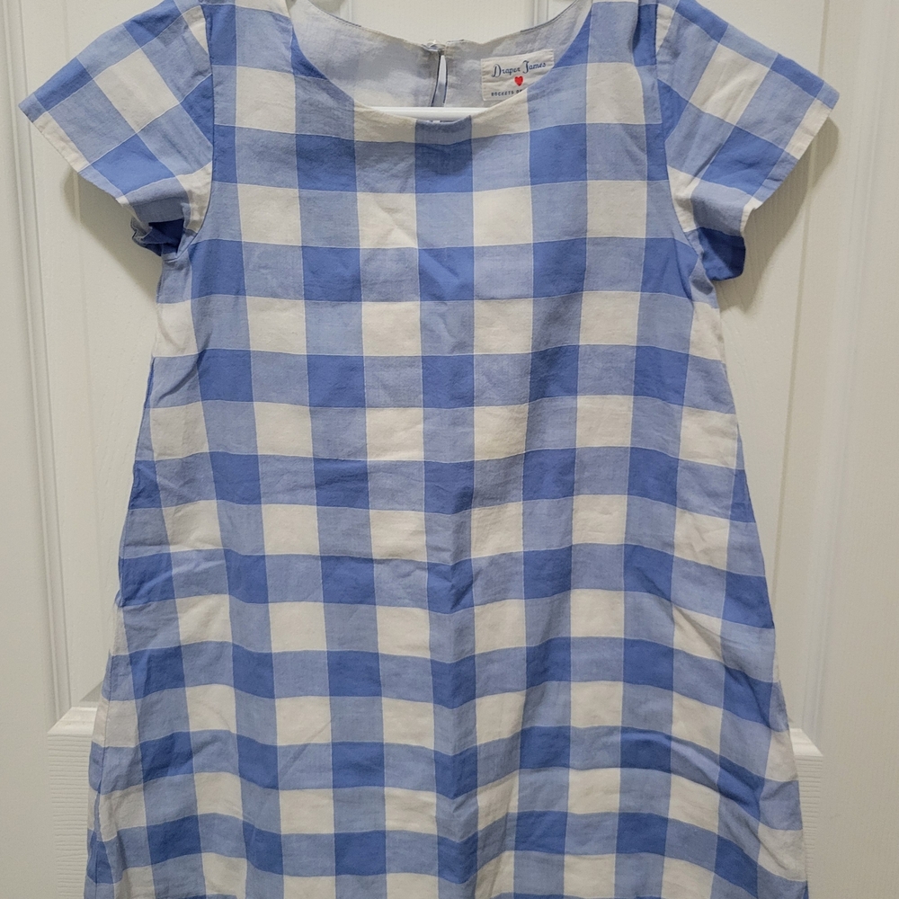 Blue and White Checkered Kids Dress